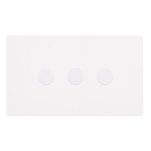 Click Definity Complete 3 Gang 2 Way 100W Dimmer Switch Metal White