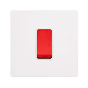 Click Definity Complete 50A 1 Gang Double Pole Switch Metal White Cover Plate Polar White Insert