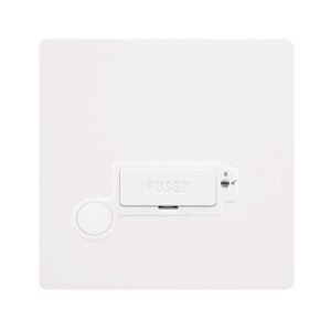 Click Definity Complete 13A Lockable Connection Unit With Optional Flex Outlet Metal White Cover Plate Polar White Insert