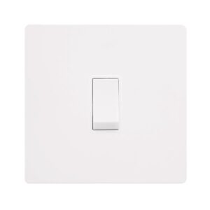 Click Definity Complete 20A Double Pole Switch Metal White Cover Plate Polar White Insert