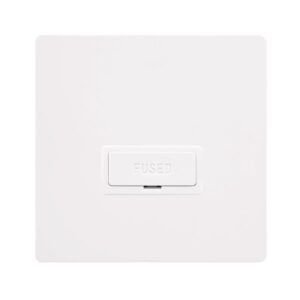 Click Definity Complete 13A Fused Connection Unit Metal White Cover Plate Polar White Insert