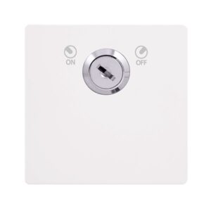 Click Definity Complete 20A Double Pole Key Lockable Switch Metal White Cover Plate