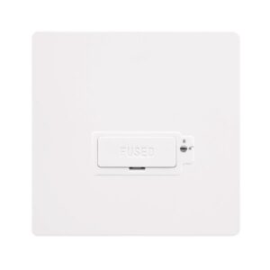Click Definity Complete 13A Lockable Fused Connection Unit Metal White Cover Plate Polar White Insert