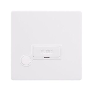 Click Definity Complete 13A Fused Connection Unit With Optional Flex Outlet Polar White Cover Plate Polar White Insert