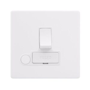 Click Definity Complete 13A Switched Fused Connection Unit With Optional Flex Outlet Polar White Cover Plate Polar White Insert