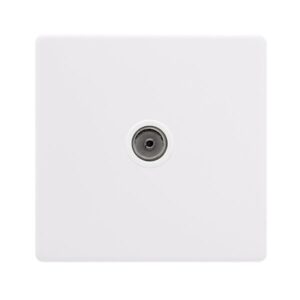 Click Definity Complete Single Non-Isolated Coaxial Outlet Polar White Cover Plate Polar White Insert