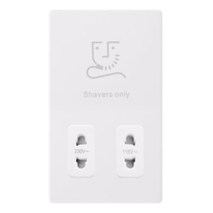 Click Definity Complete 115/230V Dual Voltage Shaver Socket Polar White Cover Plate Polar White Insert