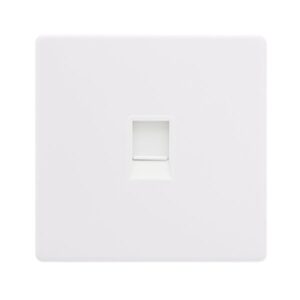 Click Definity Complete Single Rj11 (Irish/Us) Outlet Polar White Cover Plate Polar White Insert