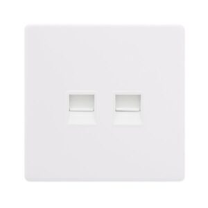 Click Definity Complete Twin Telephone Master Outlet Polar White Cover Plate Polar White Insert