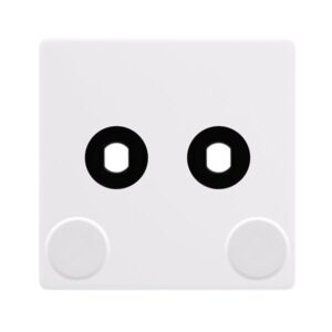 Click Definity Complete 2 Gang Unfurnished Dimmer Plate & Knobs Polar White