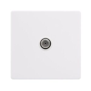 Click Definity Complete Non-Isolated Single Satellite Outlet Polar White Cover Plate Polar White Insert