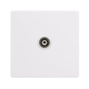 Click Definity Complete Single Isolated Coaxial Outlet Polar White Cover Plate Polar White Insert