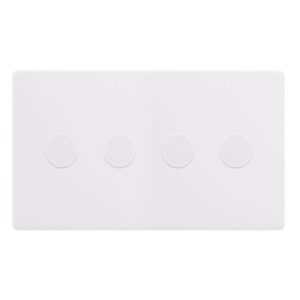 Click Definity Complete 4 Gang 2 Way 100W Dimmer Switch Polar White