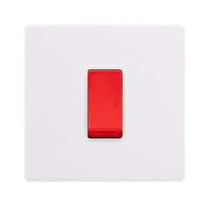 Click Definity Complete 50A 1 Gang Double Pole Switch Polar White Cover Plate Polar White Insert