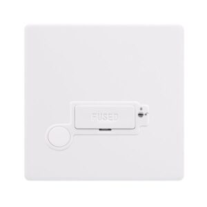 Click Definity Complete 13A Lockable Connection Unit With Optional Flex Outlet Polar White Cover Plate Polar White Insert