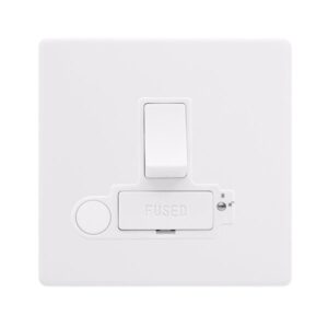 Click Definity Complete 13A Switched Lockable Connection Unit With Optional Flex Outlet Polar White Cover Plate Polar White Insert