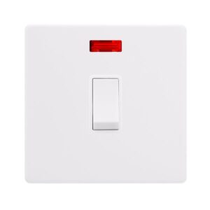 Click Definity Complete 20A Double Pole Switch With Neon Polar White Cover Plate Polar White Insert