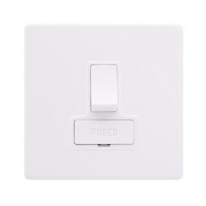 Click Definity Complete 13A Switched Fused Connection Unit Polar White Cover Plate Polar White Insert