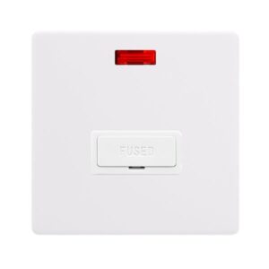 Click Definity Complete 13A Fused Connection Unit With Neon Polar White Cover Plate Polar White Insert