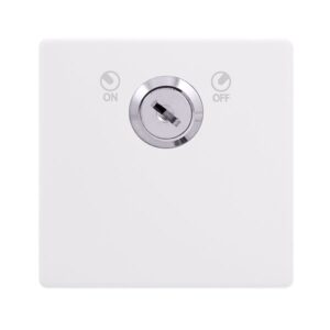 Click Definity Complete 20A Double Pole Key Lockable Switch Polar White Cover Plate