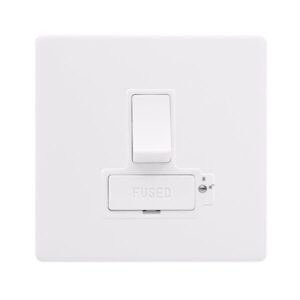 Click Definity Complete 13A Lockable Switched Fused Connection Unit Polar White Cover Plate Polar White Insert