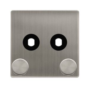Click Definity Complete 2 Gang Unfurnished Dimmer Plate & Knobs Stainless Steel