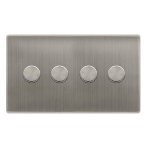 Click Definity Complete 4 Gang 2 Way 100W Dimmer Switch Stainless Steel