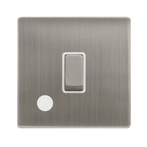Click Definity Complete 20A Ingot Double Pole Switch With Flex Outlet Stainless Steel Cover Plate Polar White Insert