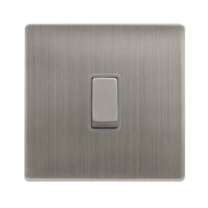 Click Definity Complete 20A Ingot Double Pole Switch Stainless Steel Cover Plate Grey Insert