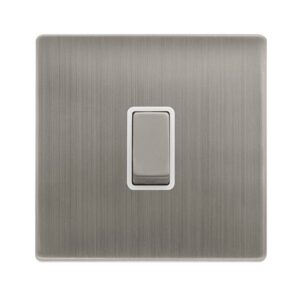 Click Definity Complete 20A Ingot Double Pole Switch Stainless Steel Cover Plate Polar White Insert