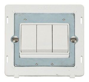 Click Definity 10Ax 3 Gang 2 Way Switch Insert White