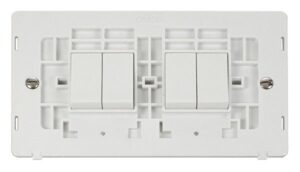 Click Definity 10Ax 4 Gang (2 X 2) 2 Way Switch Insert White