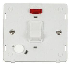 Click Definity 20A Dp Switch With Flex Outlet & Neon Insert White