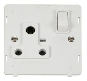 Click Definity 1 Gang 15A Round Pin Switched Socket Insert White