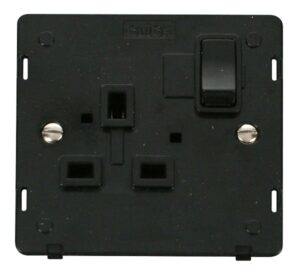 Click Definity 1 Gang 13A Dp Switched Socket Insert Black