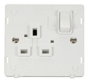Click Definity 1 Gang 13A Dp Switched Socket Insert White