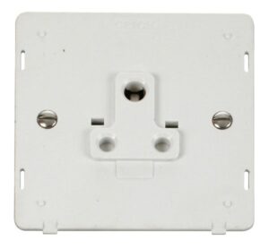 Click Definity 1 Gang 5A Round Pin Socket Outlet Insert White