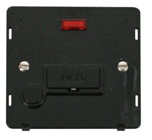 Click Definity 13A Fused Connection Unit With Flex Outlet & Neon Insert Black