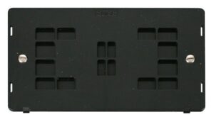 Click Definity 2 Gang Blank Plate Insert Black