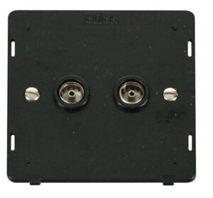 Click Definity Twin Coaxial Socket Insert Black