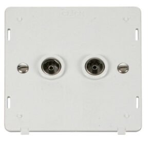 Click Definity Twin Coaxial Socket Insert White