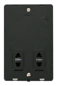 Click Definity 115V/230V Dual Voltage Shaver Socket Outlet Insert Black