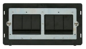 Click Definity 10Ax 6 Gang (2 X 3) 2 Way Switch Insert Black