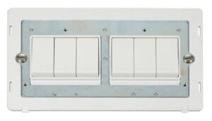 Click Definity 10Ax 6 Gang (2 X 3) 2 Way Switch Insert White