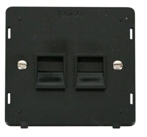Click Definity Twin Telephone Socket Secondary Insert Black