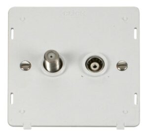 Click Definity Satellite & Isolated Coaxial Socket Insert White