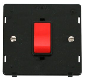 Click Definity 45A 1 Gang Plate Dp Switch Insert Black