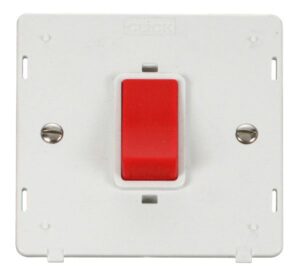 Click Definity 45A 1 Gang Plate Dp Switch Insert White