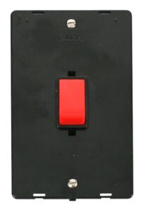 Click Definity 45A 2 Gang Plate Dp Switch Insert Black