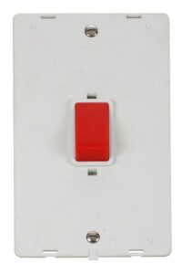 Click Definity 45A 2 Gang Plate Dp Switch Insert White